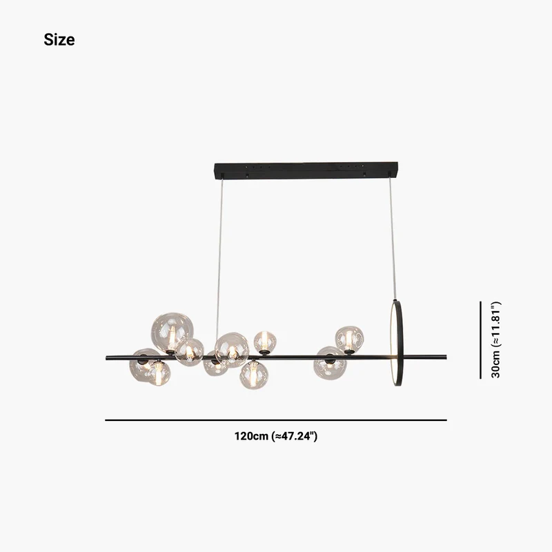 Pendant Light Chandelier Fashion Linear Glass Bubble
