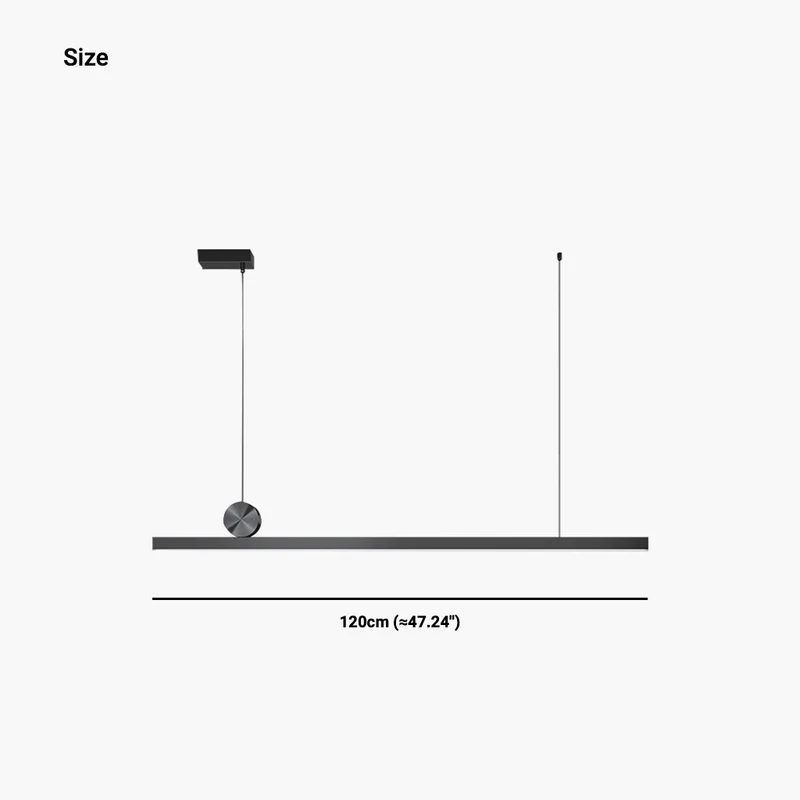 Pendant Light Simple Long Linear LED Dimmable, Black