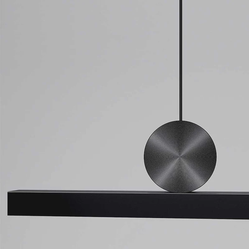 Pendant Light Simple Long Linear LED Dimmable, Black