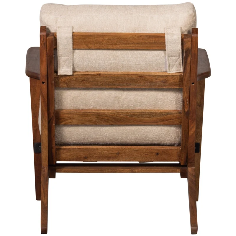 Loungesessel Houston Bouclé/Akazienholz - Woood