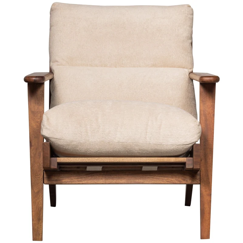 Loungesessel Houston Bouclé/Akazienholz - Woood