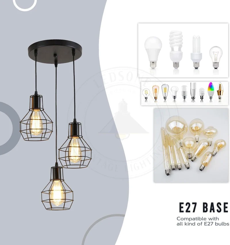 Industrielle Vintage-Deckenleuchte~3466