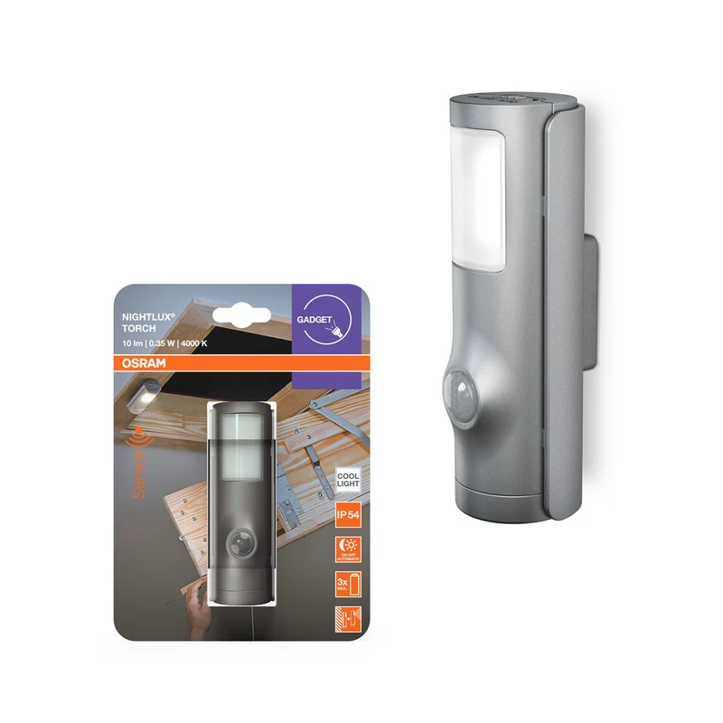 OSRAM NIGHTLUX® Torch White, mobiles Nachtlicht mit Bewegungssensor, grau