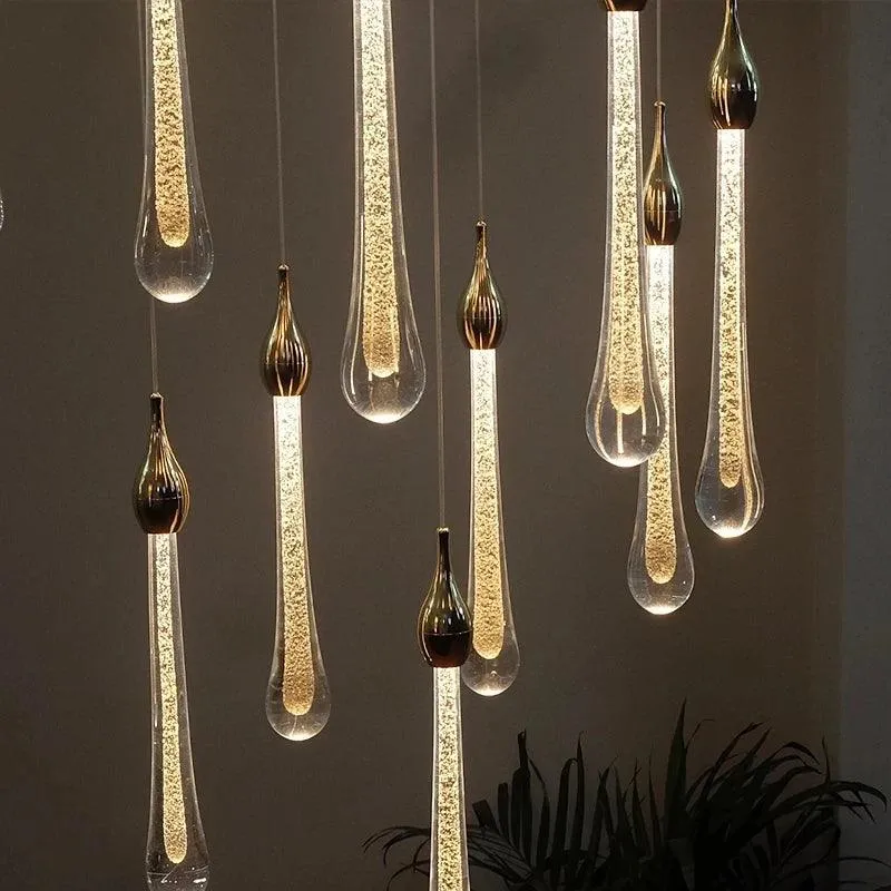 Goldener Kristall-Kronleuchter für Treppe – Cristalya
