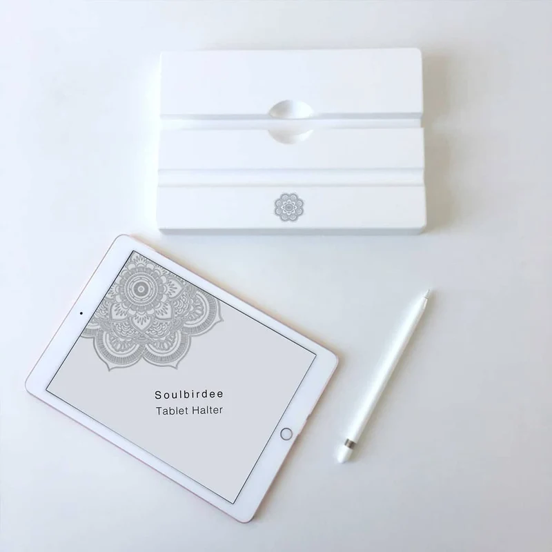 Tablet Halter in Weiß "Girl Boss"