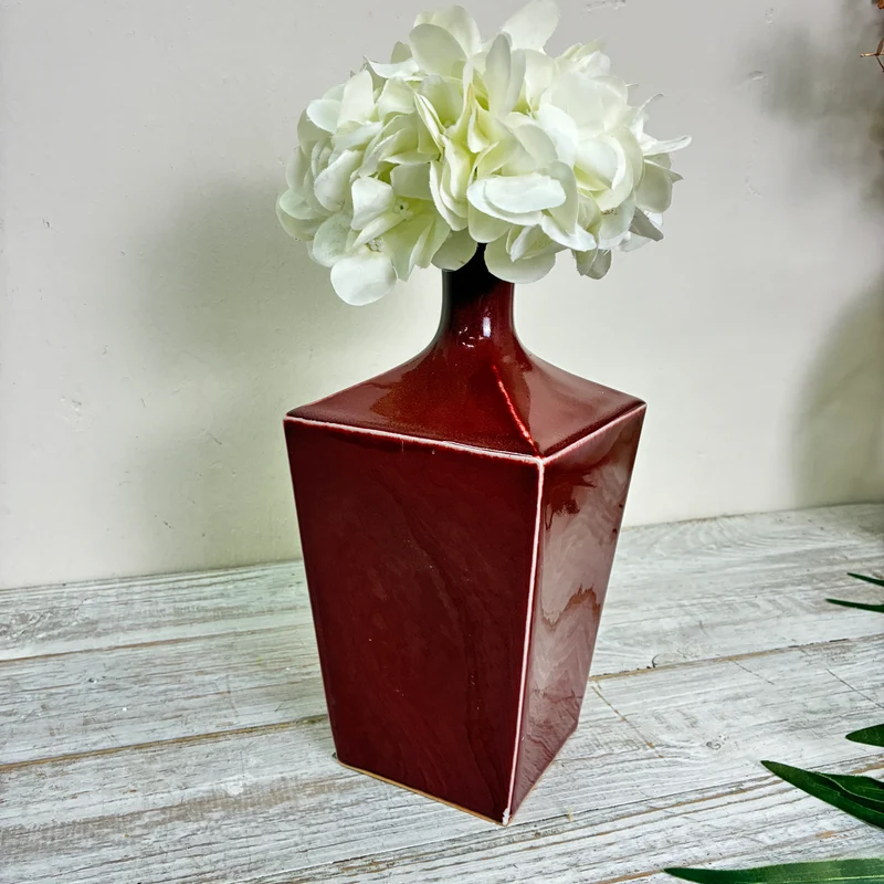 Ami Design Vase Rot L Keramik Flaschenform Bordeaux Glänzend Gebraucht