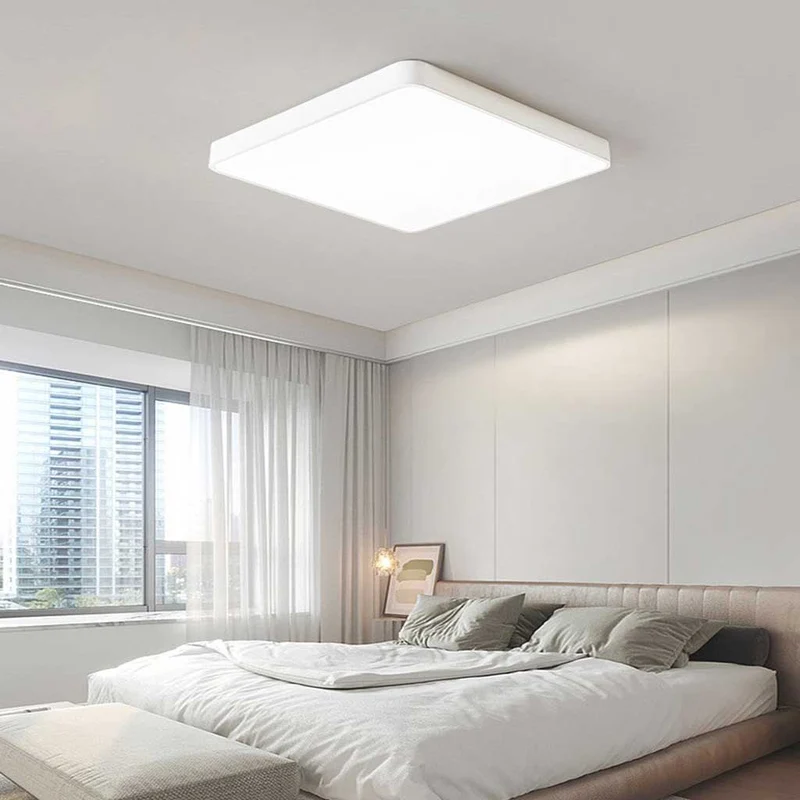 Flush Mount Ceiling Light Bright Dimmable LED Round/Square/Rectangle, White