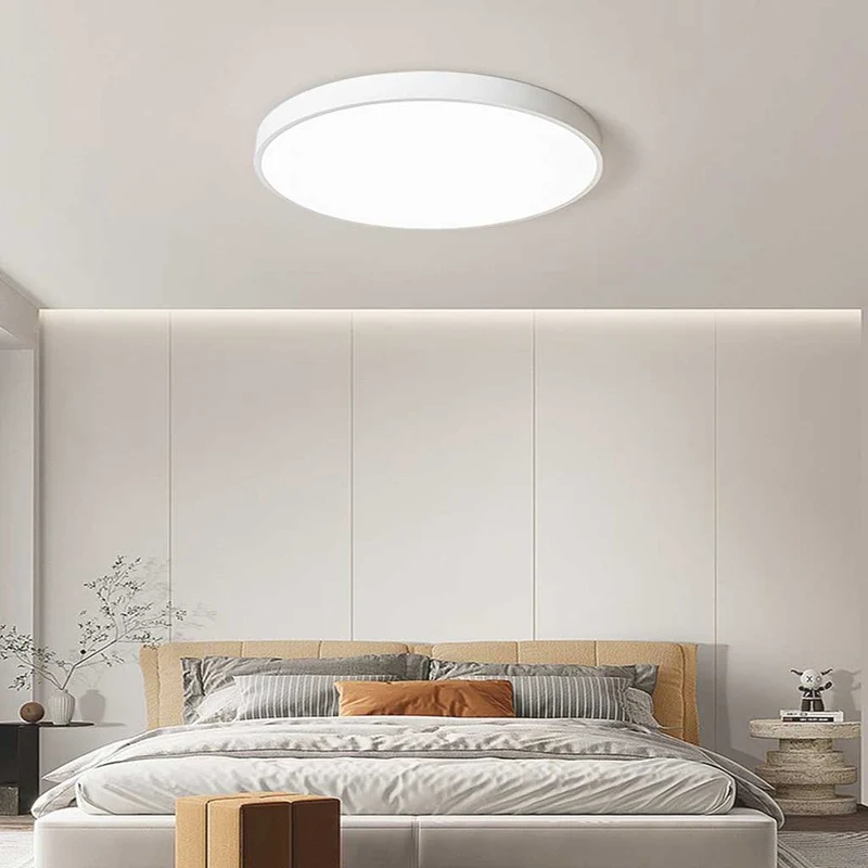 Flush Mount Ceiling Light Bright Dimmable LED Round/Square/Rectangle, White