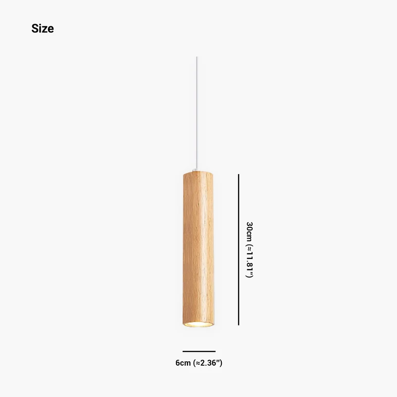 Pendant Light Spotlight Unique Cylinder Tube, Wood