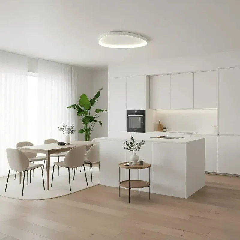 Skandinavische LED-Deckenleuchte fürs Schlafzimmer, dimmbar und ultraflach