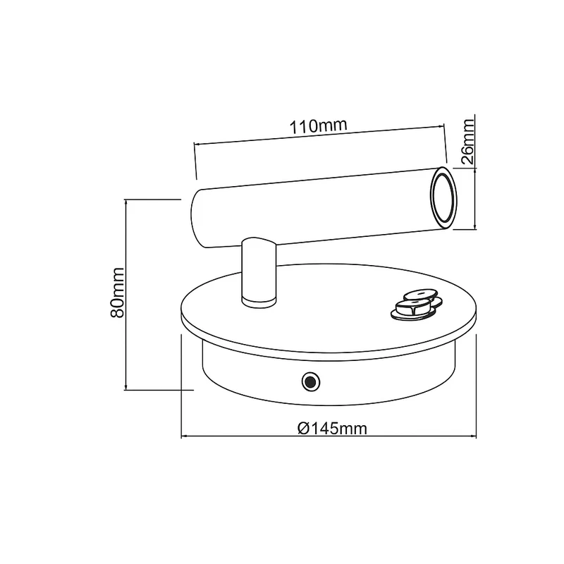 LED Wandleuchte - Nachttischlampe mit USB+C Anschluss und Schalter | Schwarz | 8W | 704 Lumen | Nicht dimmbar