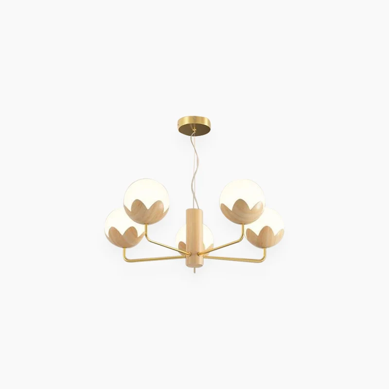 Chandelier Nordic Glamorous Cream Globe Flower Bud