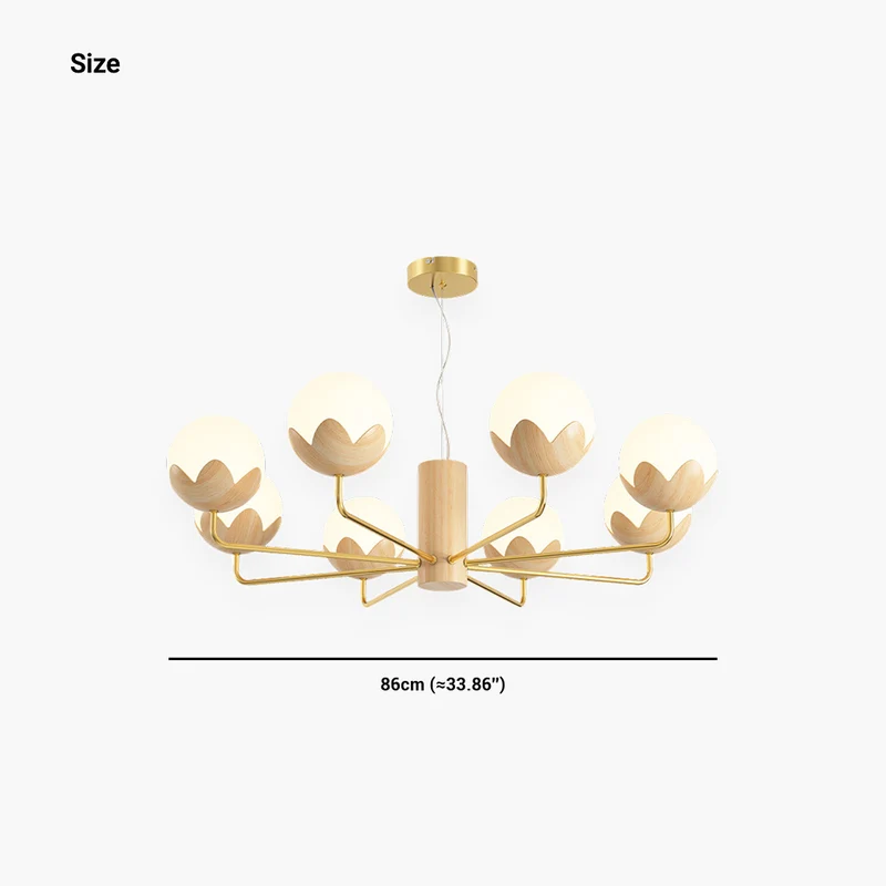 Chandelier Nordic Glamorous Cream Globe Flower Bud