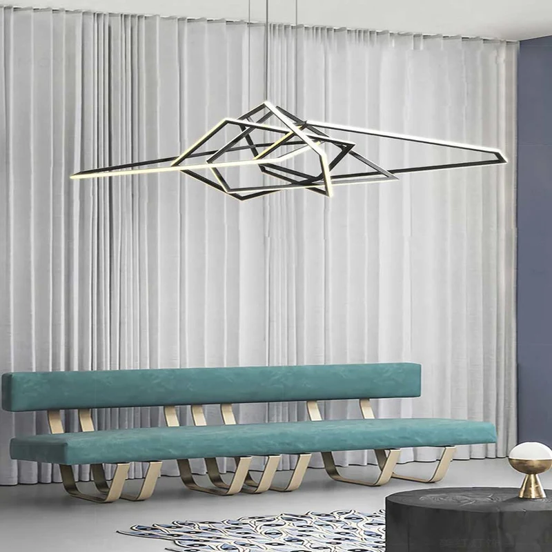Chandelier Geometric Stainless Steel Dimmable LED, Gold / Black