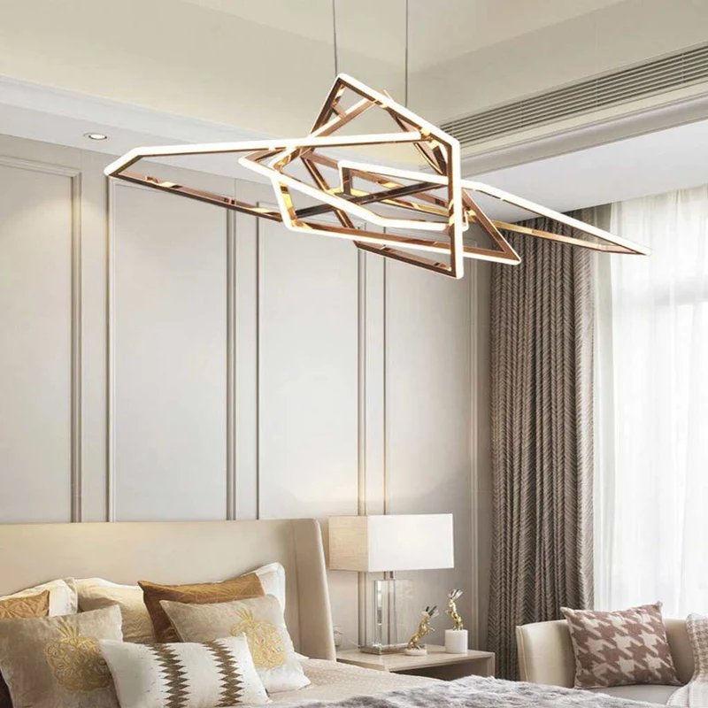 Chandelier Geometric Stainless Steel Dimmable LED, Gold / Black