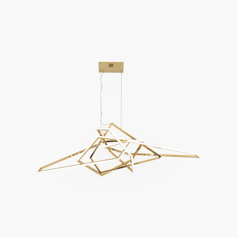 Chandelier Geometric Stainless Steel Dimmable LED, Gold / Black