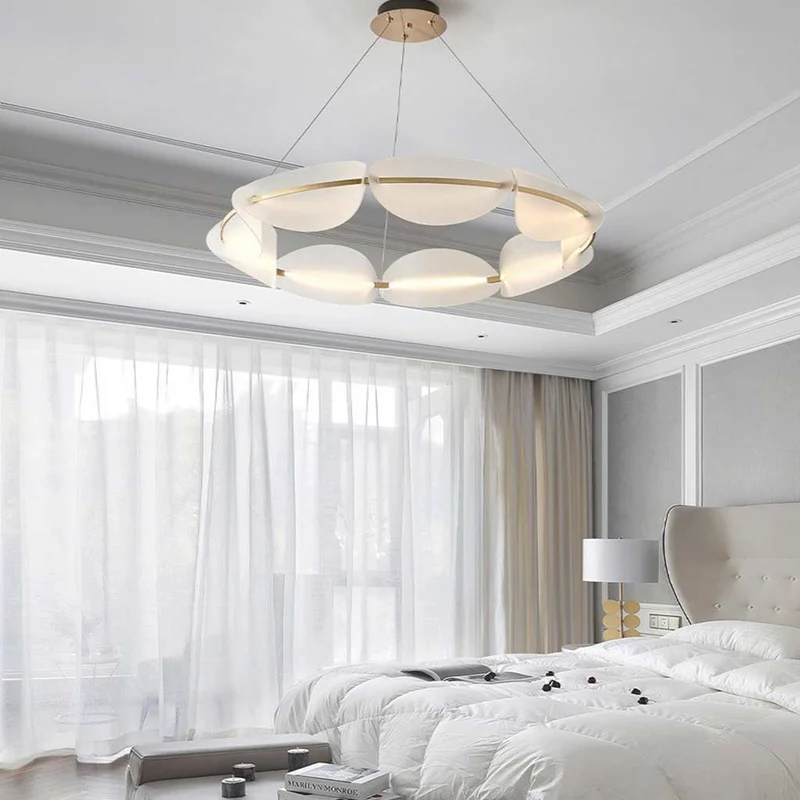 Chandelier Romantic Unique Round Acrylic Petal LED