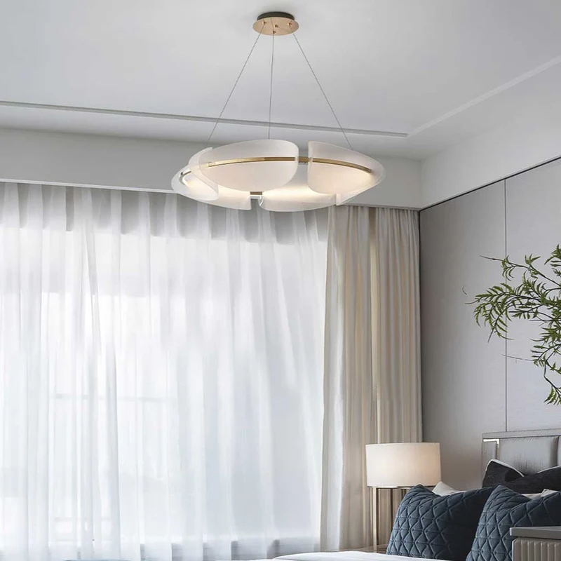 Chandelier Romantic Unique Round Acrylic Petal LED