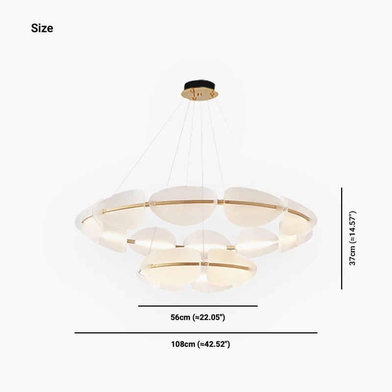 Chandelier Romantic Unique Round Acrylic Petal LED