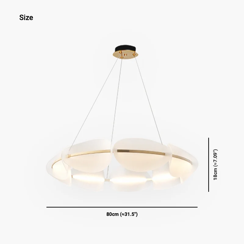 Chandelier Romantic Unique Round Acrylic Petal LED