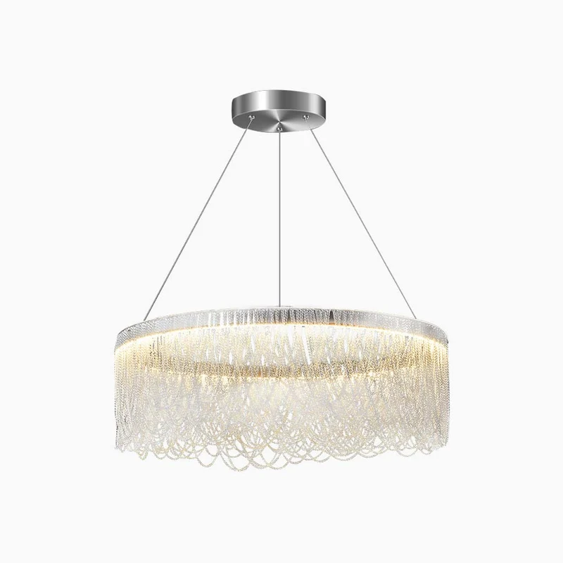 Chandelier Luxury Elegant Aluminum Chain Tassel, Silver
