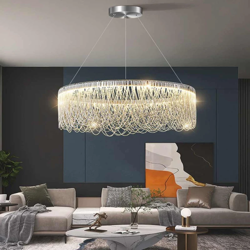 Chandelier Luxury Elegant Aluminum Chain Tassel, Silver