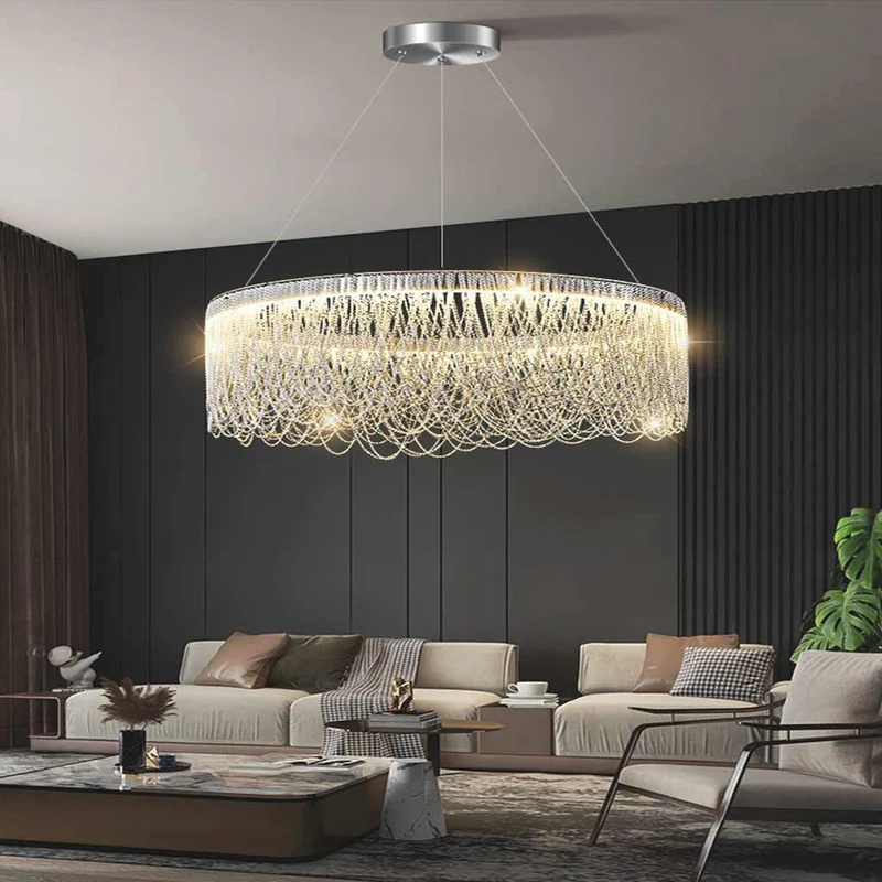Chandelier Luxury Elegant Aluminum Chain Tassel, Silver