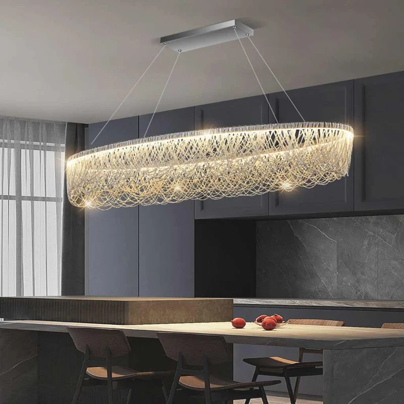 Chandelier Luxury Elegant Aluminum Chain Tassel, Silver