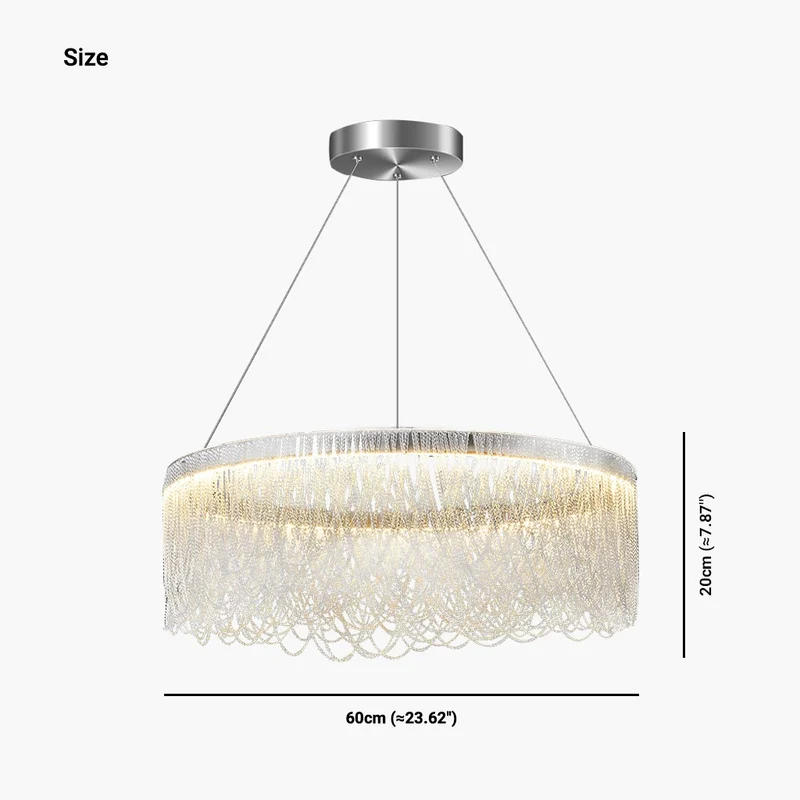 Chandelier Luxury Elegant Aluminum Chain Tassel, Silver