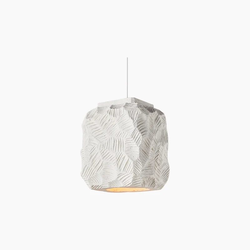 Pendant Light Japanese Wabi-Sabi Geometry Cube, White