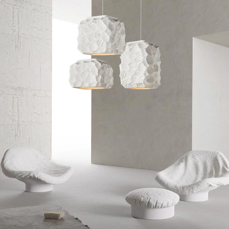 Pendant Light Japanese Wabi-Sabi Geometry Cube, White