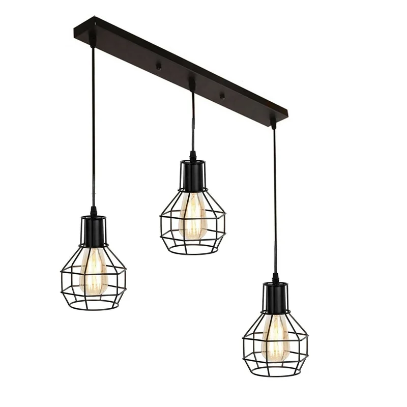 Vintage Industrial Retro 3-fach Decken Pendelleuchte~3463