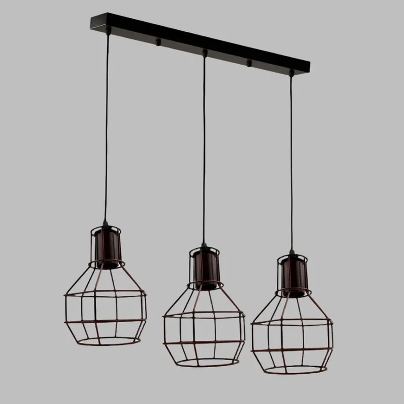 Vintage Industrial Retro 3-fach Decken Pendelleuchte~3463