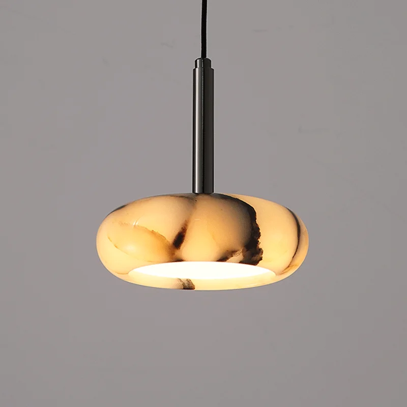 Hängelampe aus schwarzem Naturstein für Schlafzimmer – Célestnoir