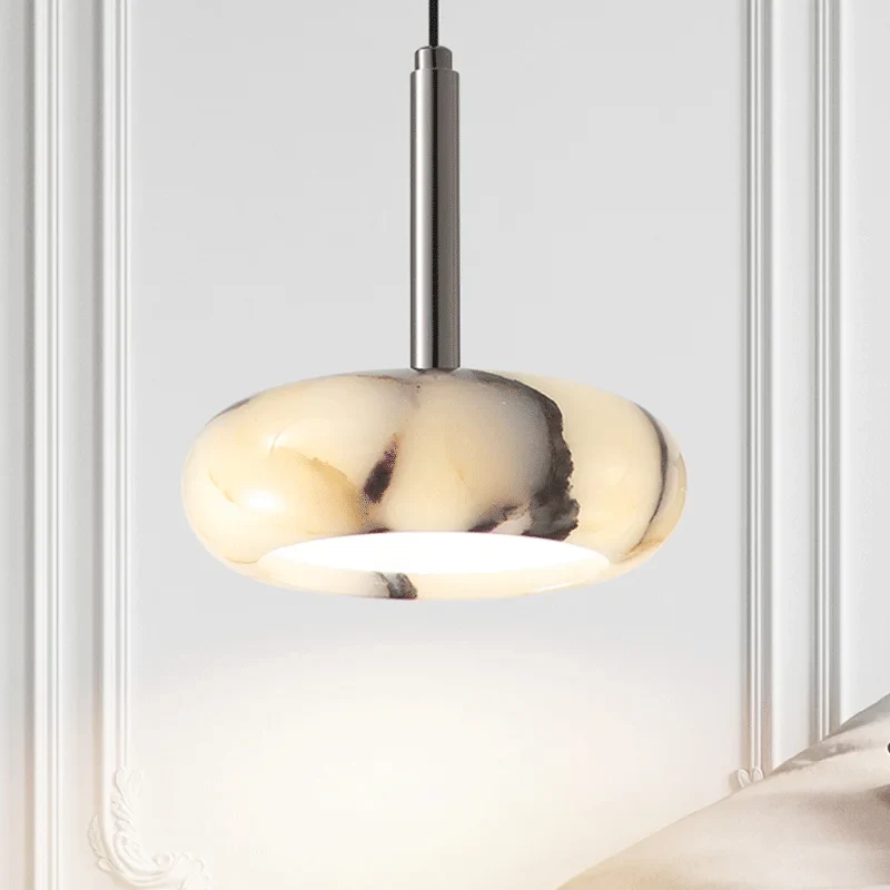 Hängelampe aus schwarzem Naturstein für Schlafzimmer – Célestnoir