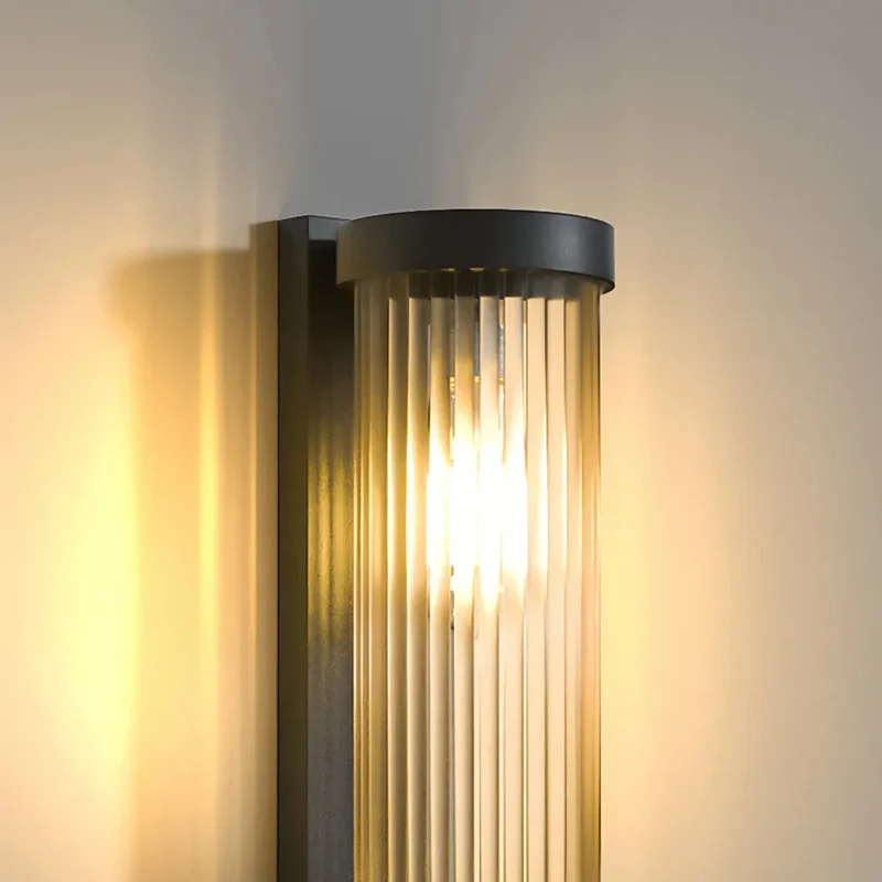 Solar Außenwandleuchte aus Glas für Terrasse und Veranda, IP65