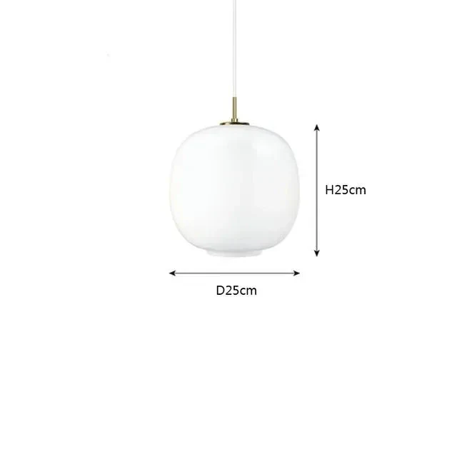 Minimalistische Hängeleuchte aus weißem Glas für die Küche – Solmara