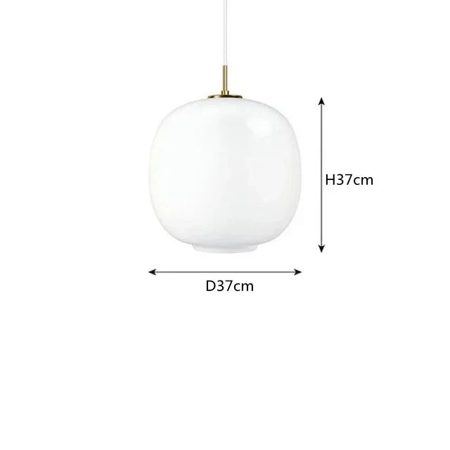 Minimalistische Hängeleuchte aus weißem Glas für die Küche – Solmara