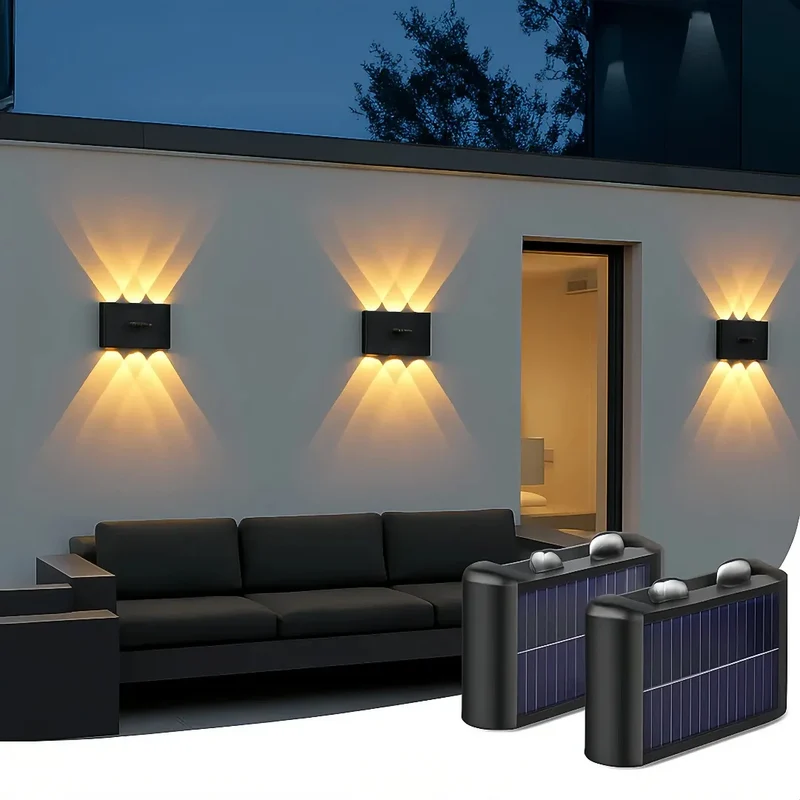 LED Solar-Außenwandleuchte IP65 für Terrasse und Veranda
