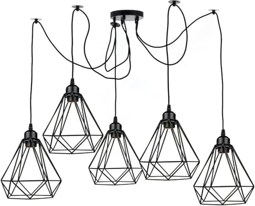 LEDSone Lampada Sospensione Spider 5 Vie Industriale Diamante ~3406