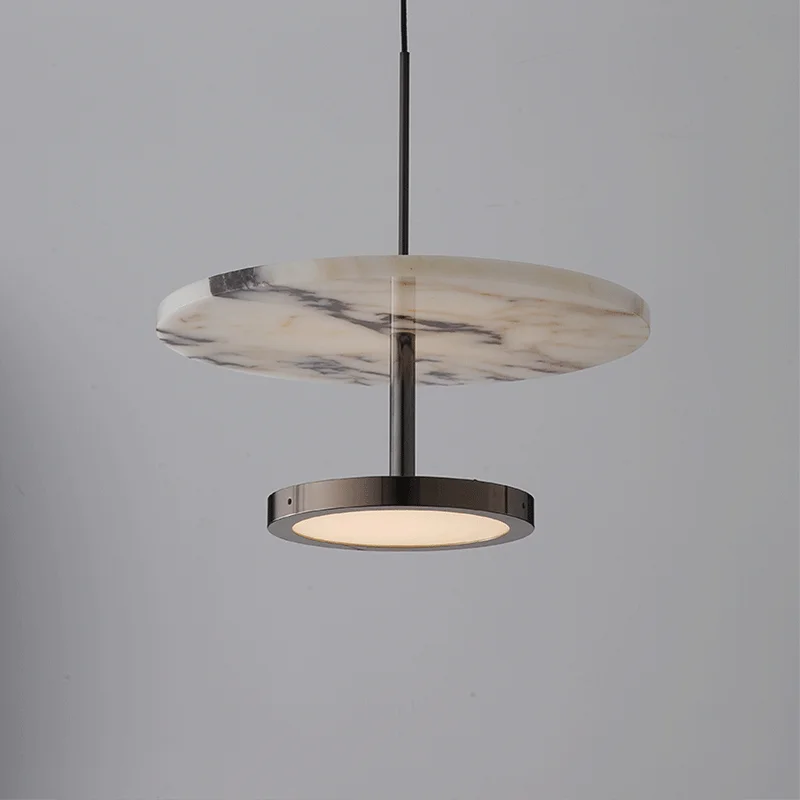 Schwarze Hängelampe aus Naturstein für Schlafzimmer – Albaris