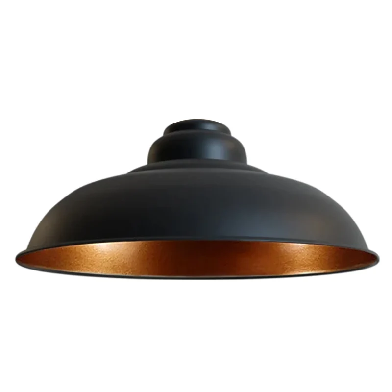 Einfache Montage Industrial Lampenschirm Metall Schwarz Gold ~3437