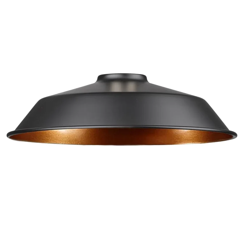 Einfache Montage Industrial Lampenschirm Metall Schwarz Gold ~3437