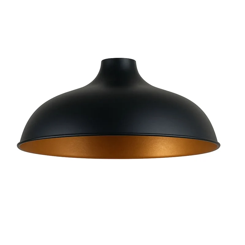 Einfache Montage Industrial Lampenschirm Metall Schwarz Gold ~3437