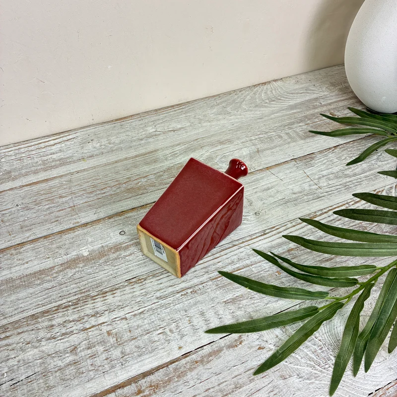 Ami Design Vase Rot Keramik Flaschenform Bordeaux Glänzend Gebraucht