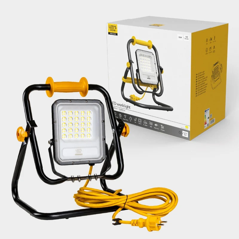 LED Profi Baustrahler Klasse 2 50W 7000lm 4000K neutralweiß IP65 - LED's Work