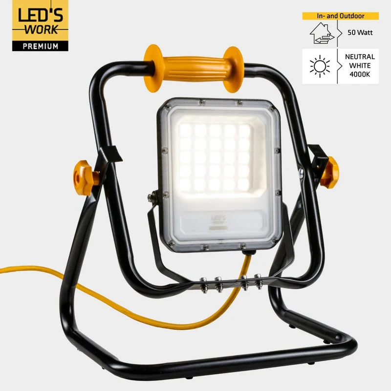 LED Profi Baustrahler Klasse 2 50W 7000lm 4000K neutralweiß IP65 - LED's Work