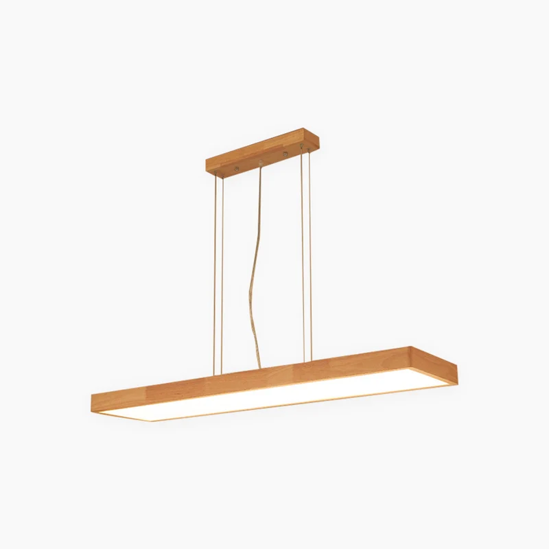 Pendant Light Nordic Rectangle Wood LED Dimmable, Log Color