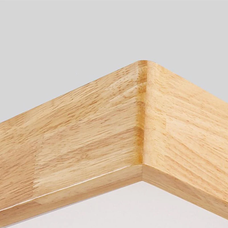 Pendant Light Nordic Rectangle Wood LED Dimmable, Log Color