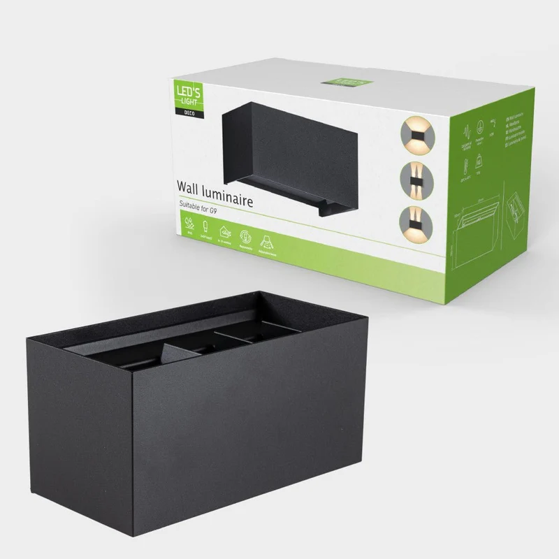 LED Wandleuchte G9 IP65 Schwarz - Lumo